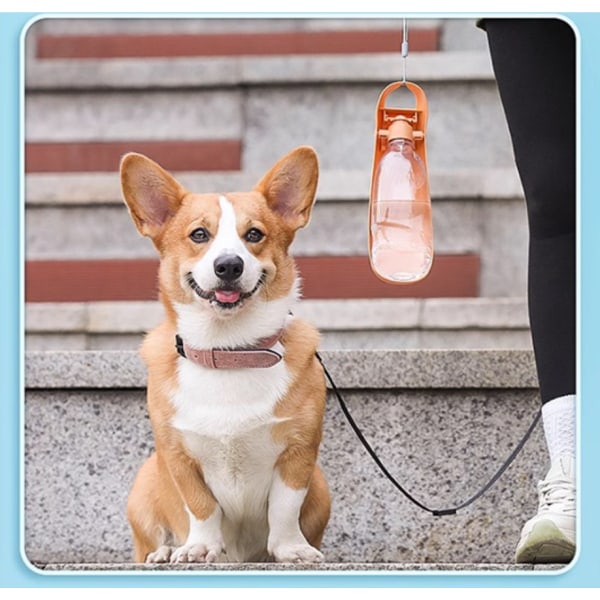 (24,7x8,2x8,3cm)(oransje farge)1 stk Hundevannflaske, kjæledyrdrikk