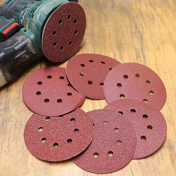 60 diske med 8 huller - Slibeskiver Sandpapir til slibning 125mm Ecc