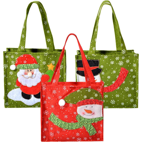 3 stk. juleposer - Snemand, julemand, julegodteposer til jul