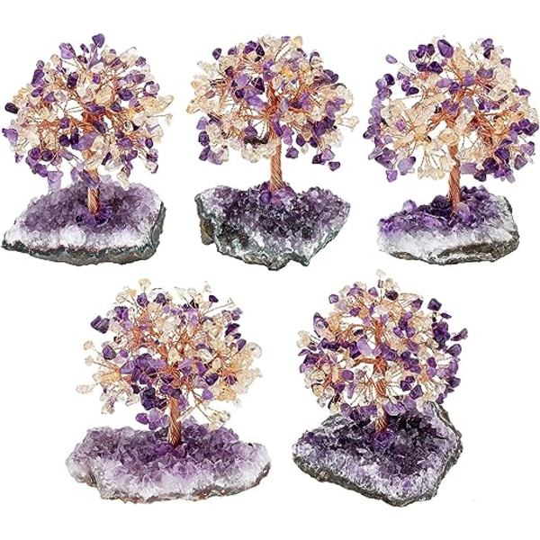 Amethyst N raakakappaleen pohjalla oleva Reiki-kristallipuu