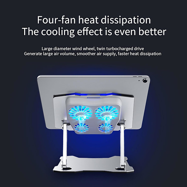 X16 Laptop Stativ med Effektive Kjøleventilatorer og Justerbar Vinkel Folding Design Notebook