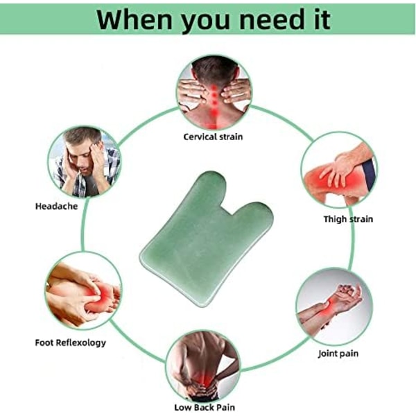Gua Sha Ansiktsverktyg för Näsmassage Verktygbräda Naturlig Jade Sten för SPA Akupunkturterapi Triggerpunktbehandling