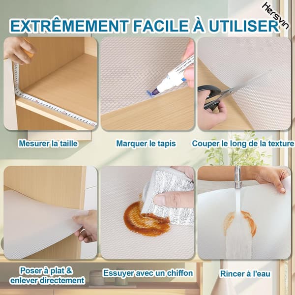 45 cm x 500 cm Förtjockad Halkfri Självhäftande Lådfoder, DIY Kökshylla och Skåpfoder, EVA Plastskydd
