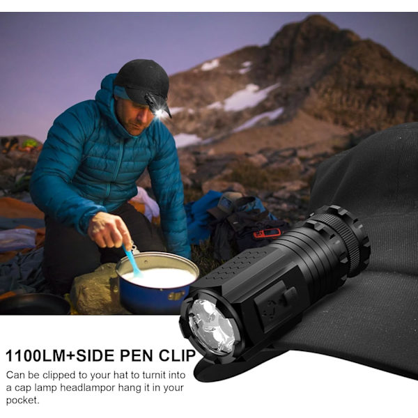 Mini LED-ficklampa, små ficklampor, uppladdningsbara ficklampor med hög ljusstyrka