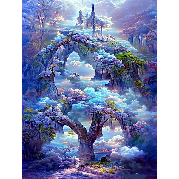 Diamantmaleri kunstsett, tremaleri bilde 30 x 40 cm（F)