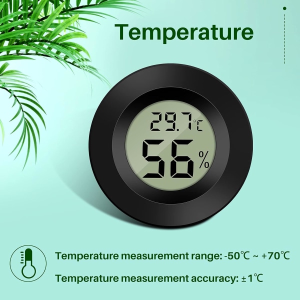 (3 STK） Mini digitalt LCD termometer Hygrometer -50~70℃ 10%~99% RH Bærbar til kontorkøkken Humido