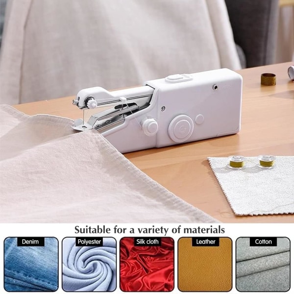 Mini bærbar elektrisk håndholdt symaskine med sysæt til DIY  beklædningsreparation 03d5 | Fyndiq