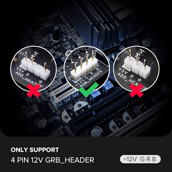 RGB LED-strimmel til pc 2 stk. 50 cm RGB LED-strimmel til 12V 4-pin RGB LED-hoved til ASUS Aura Sync, Gigab