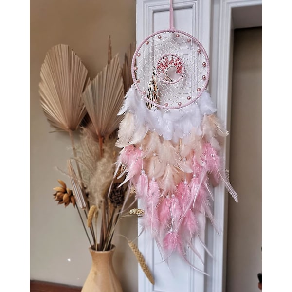 Drømmefanger, Pink Tree of Life Dreamcatcher Vægdekoration med