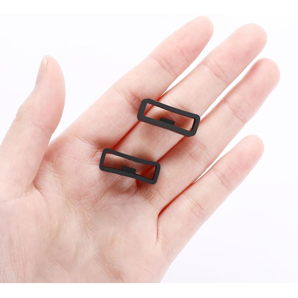 20mm Smart Watch Band Hållare Loop, 10 st Universal Silikon Klockarmband Hållare Ersättning Svart Gummi Klockarmbandsfäste Loop Armbandsfäste Ri