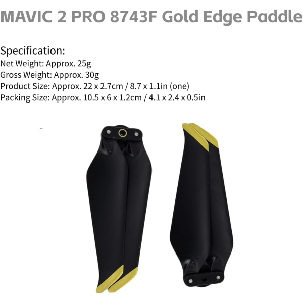 2 par RC Drone-propeller, støjreducerende hurtigudløserpropeller kompatibel med DJI MAVIC 2 PRO
