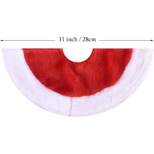 38×38×1cm Lille Juletræsskørt, 14,96 tommer Rød Pløjs Juletræsskørt til Mini Juletræ Over Pejsen, Bord