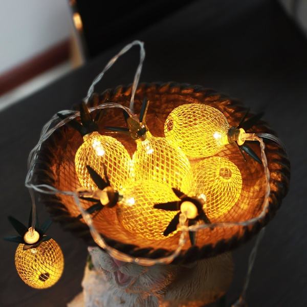 10 Fod 20 LED Ananas Lysstreng, Batteridrevet Str