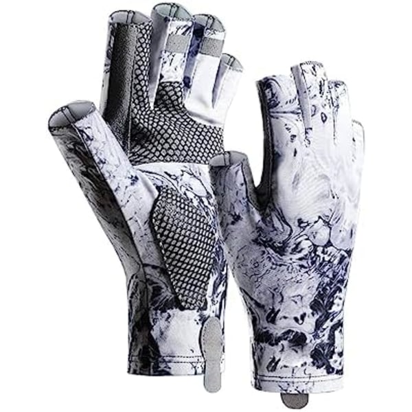 Breathable，sweat-absorbent, keeping cool and comfortable Sun Gloves UPF 50+ Fishing Gloves, Fingerless Sun Protection UV