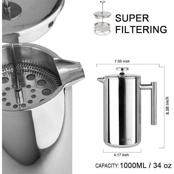 Kaffemager, 304 Grade Rustfrit Stål Isoleret Kaffemager