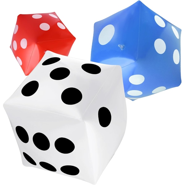 3-pack Uppblåsbara Tärningar Jumbo Jätte Uppblåsbara Tärningar Stora Uppblåsbara Tärningar för Inomhus Utomhus Brett Spel Ludo Pool Party F