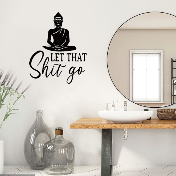 Buddha-mönster Låt Det Gå Väggdekaler Intressant Bokstavsdekaler Inspirerande Sägning Dekaler för Vardagsrum