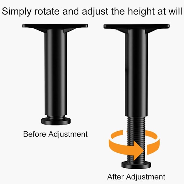 Justerbare Sengbein, 22-42 cm Baderom Møbler Bein, Møbelføtter, Justerbare Møbelbein, for Bord Stol Skap So
