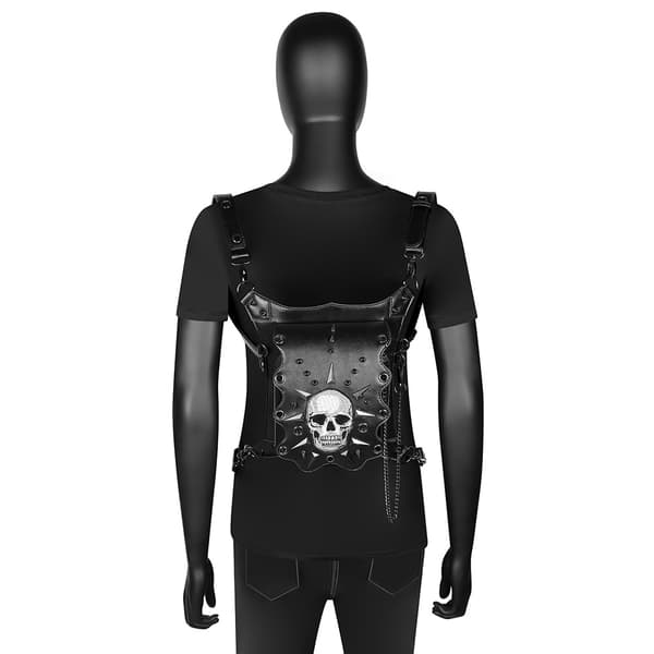 Steampunk midjeväska Fanny Pack Skull Läder Lår Ben Höft H