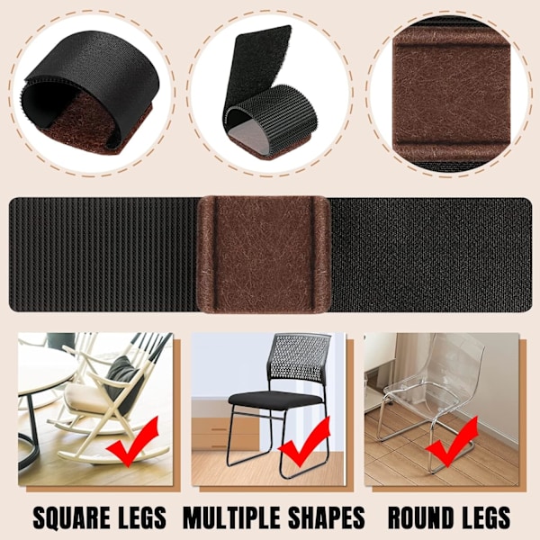 24 Stycken Filtkuddar, Filtkuddar för Möbelbensstolar, Möbelglidare, Möbelskydd, Golvskydd Filtkudde, Förhindra Repor och Minska