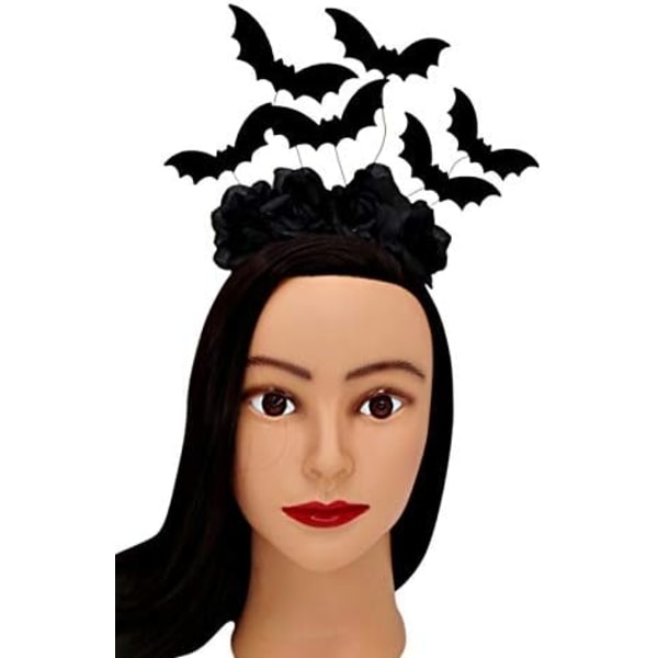 Halloween-hodeband med svarte flaggermus - Kostymetilbehør