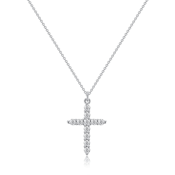 Kubisk Zirkonia Kors Halsband för Kvinnor Kors Tro Hänge Halsband