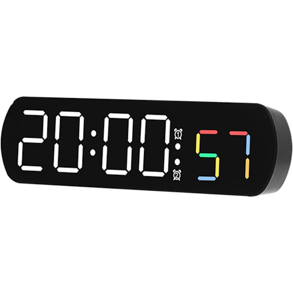 Digital väckarklocka, 6,5 tum 12/24H LED Tyst Justerbar Ljusstyrka Väckarklocka med Sekund Temperaturvisning Batteri