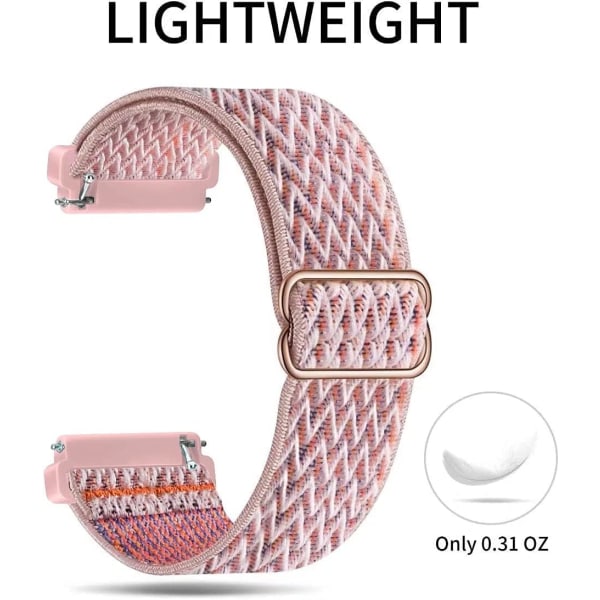 Nylon sportsstropp, rosa sand, 22 mm, stropp kompatibel med Sa