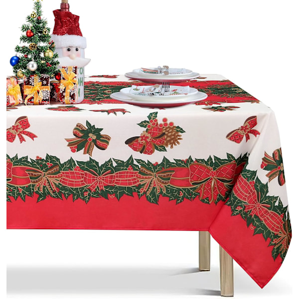 Rektangulært juleduks - 60x70 tommer Holly Ribbon P