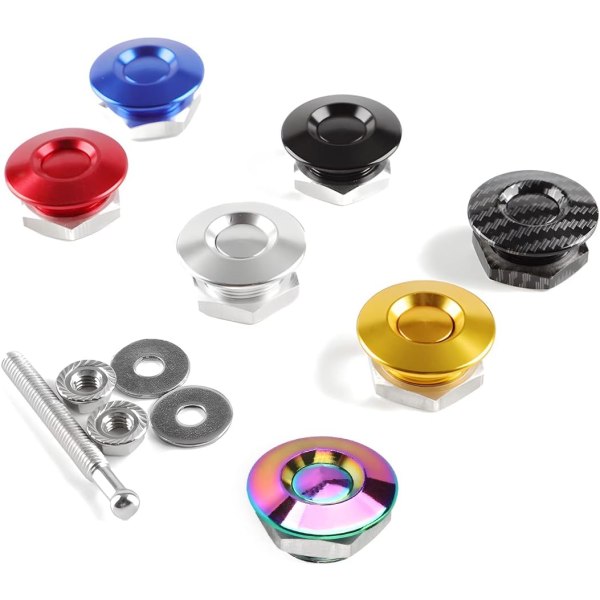 4 stk. Universal Bilpanser Pins (Karbonfiber), Hurtigutløsning Skiltlås Klips, Trykknapp