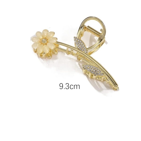 1 Rhinestone Daisy Hårklemme, Kvinners Bakskje, Blomstergrep Klemme, Temperament Haiklemme
