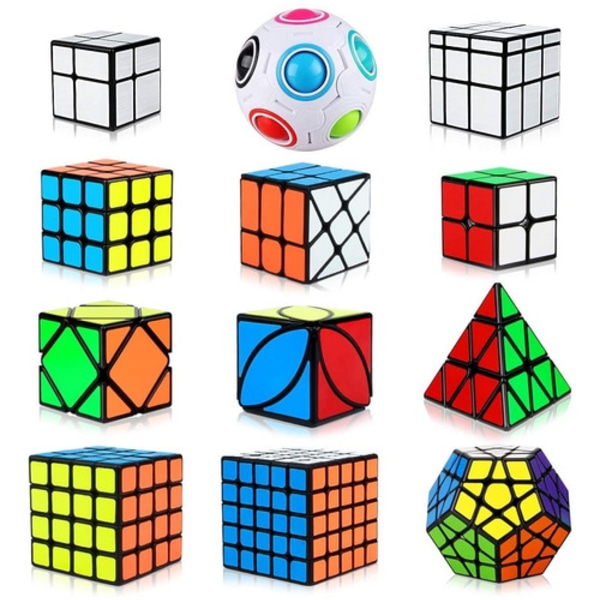 Rubikin kuutio Musta 12 kappaleen setti