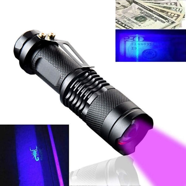 2 stk. UV LED-lommelykt Valutadeteksjonslys Deteksjonslampe Pengeseddeldetektorlys Lommelykt