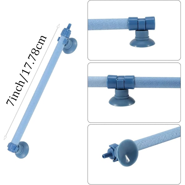 Blå 2-delars Akvarium Luftsten Tub Akvarium Luftsten Tub Bubbelsten Pump Tillbehör för Syrepump Diffusor för Akvariumpumpar och Hydroponisk odling