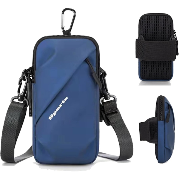 (Blå) Telefonhållare Armband, Crossbody Axelrem Väska med Armband för iPhone och Andra