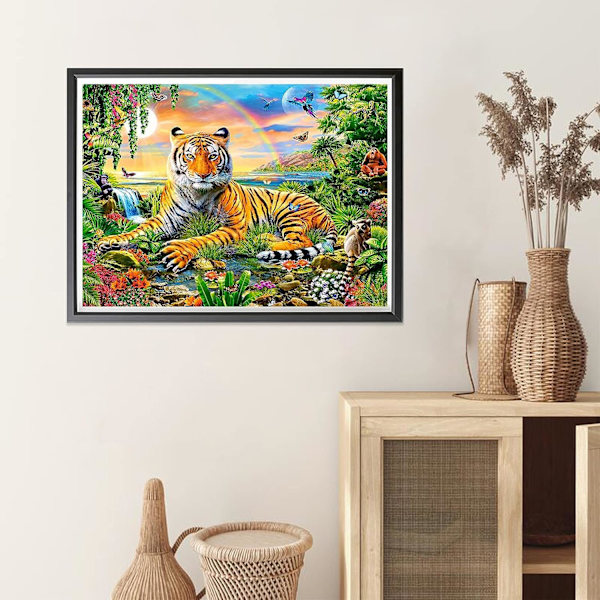 (30x40cm) 5D Diamantmaleri Tiger 20