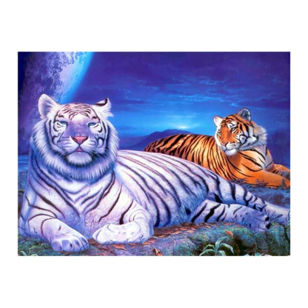 30x40 cm 5D DIY Full Diamond Painting, Söta Tiger Vardagsrum Dekoration