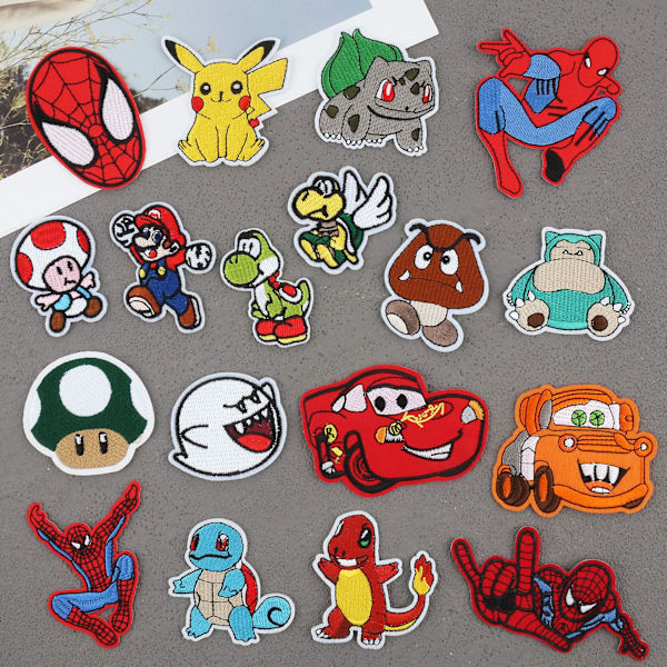 18 stk. Spiderman broderede stof klistermærker spil patch klistermærker