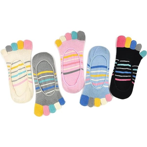 5 Pairs Women's Toe Socks Cotton 5 Finger Socks, Foot Protector