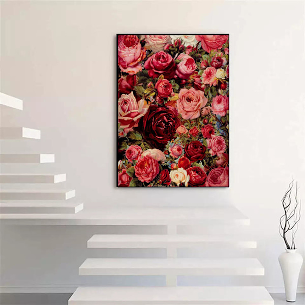 MH-(30x40cm)5d Diy Timanttimaalaus Ristipisto Ruusut Eri