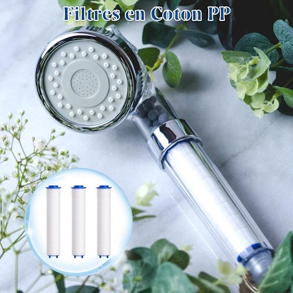 Dusjhodefilter (95mm), 10 stk. Avtakbart Antiskalk PP Bomulls Dusjfilter for Hånddusj