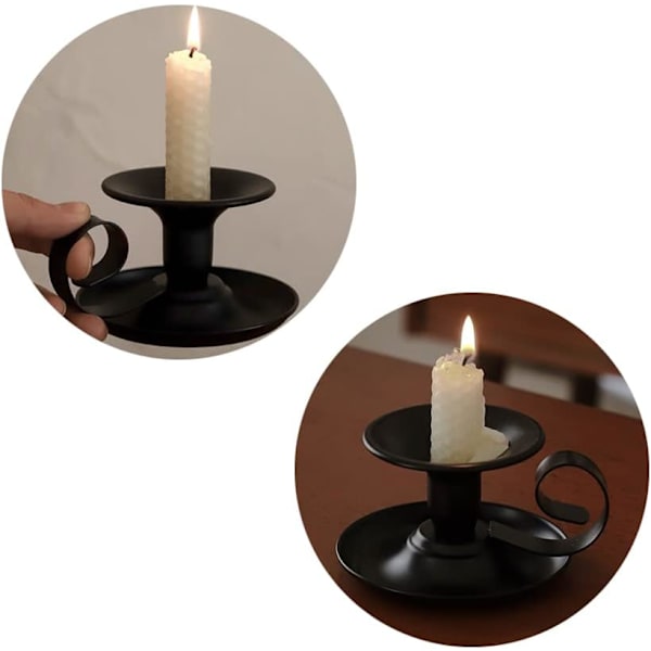 Lysestage med håndtag 2 stk. Lysestage Lysestage med håndtag og bakke Lysestage Met