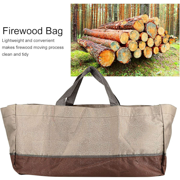Lærred Brænde Opbevaringstaske Brænde Log Bæretaske Ekstra Stor Holdbar Tote Brænde Bæretaske Log Tote