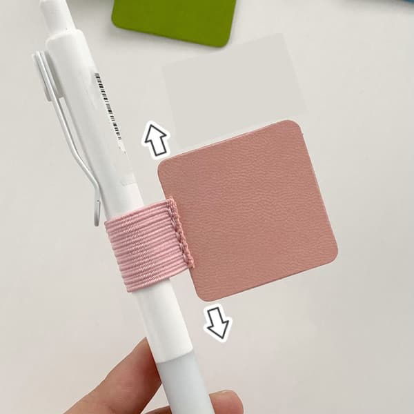 Pink 5 Stykker Læder Pen Loop Holder til Notesbøger Journals Planlæggere Tablet Case Blyant Pen Loop Holder