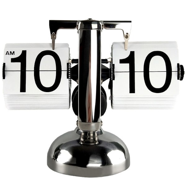 (Hvit, 21 * 8 * 17 cm) Automatisk Flip Klokke Retro Mekanisk Simp