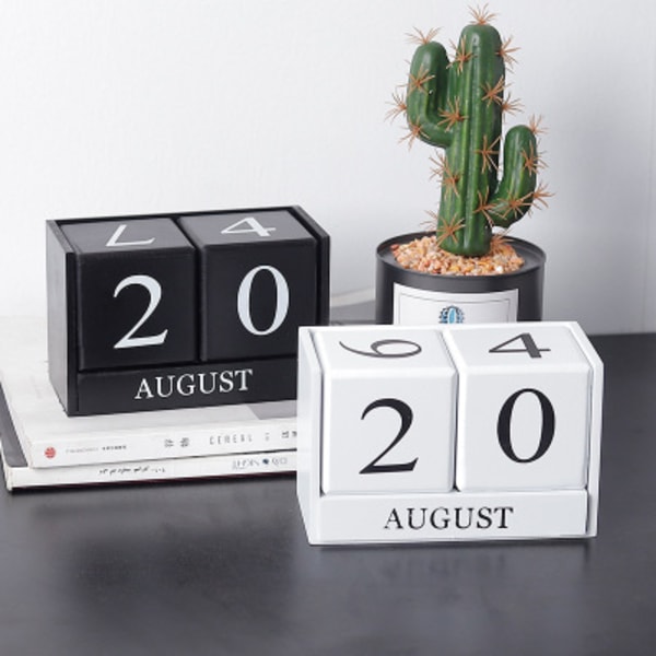 Sort Nyeste Vintage Trækalender, Træ Evig Kalender w