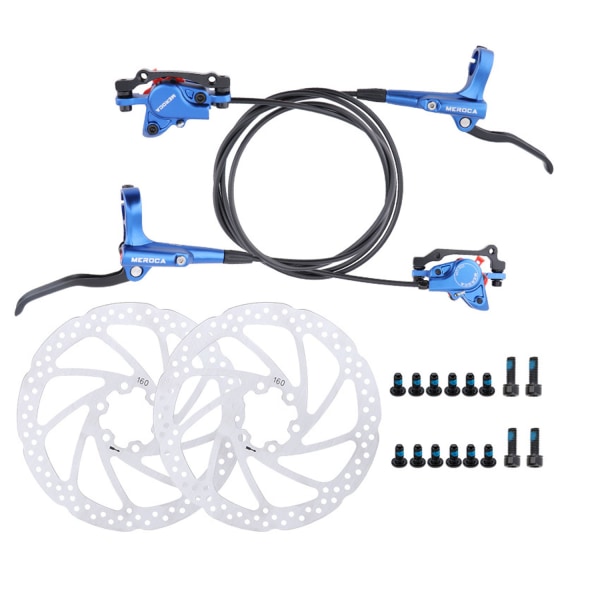 （Blå）MTB hydraulisk bremsesett hydrauliske skivebremser, sykkelskive