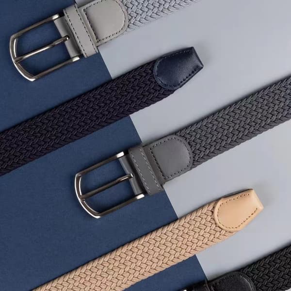 Flätat elastiskt stretchbälte för kvinnor och män, avslappnat webbälte för byxor och jeans