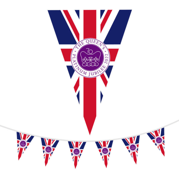 Dronning Elizabeth II Union Jack Vimpel Banner, 5,5*8,26\", Rød