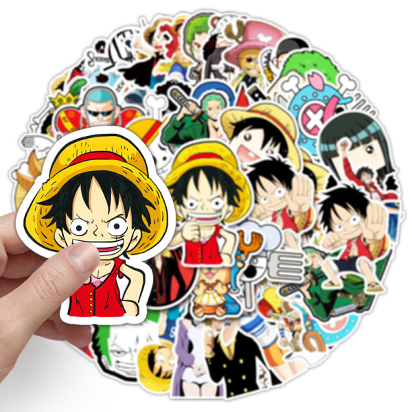 50 kpl One Piece Anime Graffiti Tarrat Vedenpitävä Matkalaukku Stick